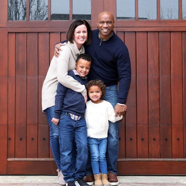 Image of Jarrett Payton with his wife Jarrett Paython and his wife Trisha George and kids Jaden Payton, Madison Payton