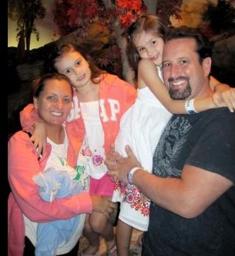 Image of Tommy Dreamer with his wife, Beulah McGillicutty, and their daughters, Kimberly and Briana