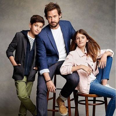 Image of Will Kemp with his kids, Thalie and Indigo Kemp